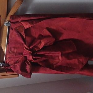 Silk wrap sarong midi skirt with sash